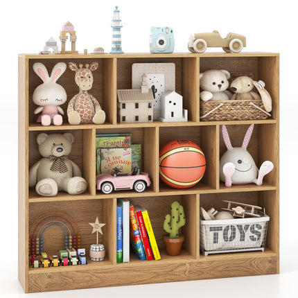 Costzon Montessori Shelf, 10-Section Toy Storage Organizer for Books Toys