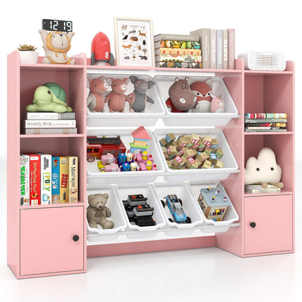 Costzon 56" Toy Storage Organizer Kids Bookshelf and Toy Storage