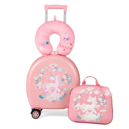 Costzon Kids Luggage, 4 Pieces 14" Kids Carry on Luggage with Wheels
