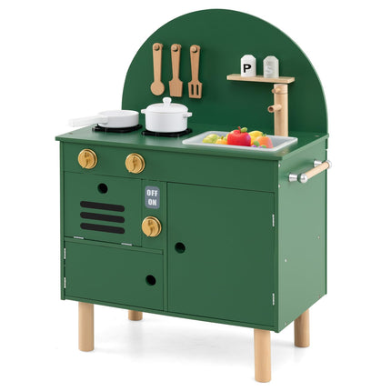 Costzon  Little Chef Pretend Play Kitchen w/Stoves for Kids 3+ Years Old