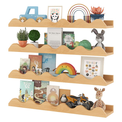 Costzon 4 Pcs Kids Floating Bookshelves