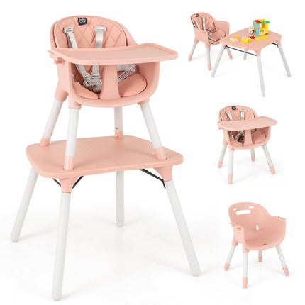 Costzon 4 in 1 Convertible High Chair, Infant Dining Chair Booster Seat with Removable Tray