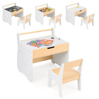 Costzon Kids Table and Chair Set, Wooden Multi-Activity Table with Blackboard