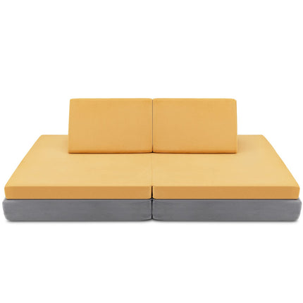4-Piece Modular Sofa Playset, Folding Mats & 2 Triangular Pillows - Costzon