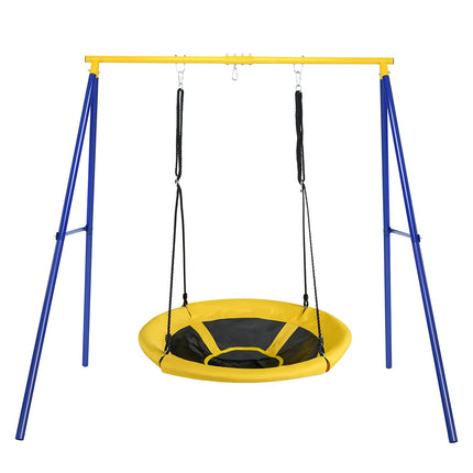 Costzon 550lbs Metal Swing Sets for Backyard, Heavy Duty Full Steel Swing Frame A-Frame Swing Stand