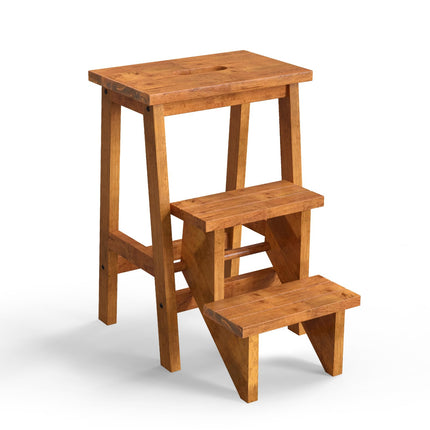 Costzon Folding Step Stool 3 Tier Wood Ladder