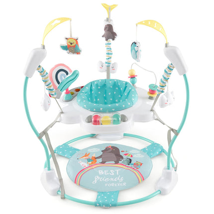 BABY JOY Baby Jumpers and Bouncers, Infant Activity Center with Music Lights Sounds, 360° Rotating Seat and 5 Adjustable Heights