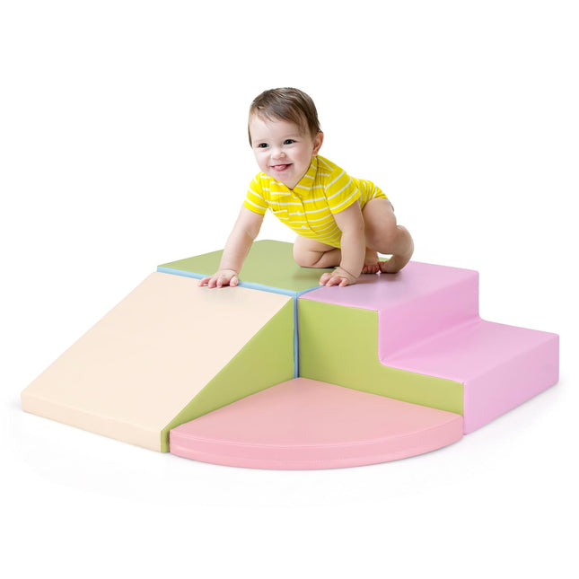 Costzon Climbing Toys for Toddlers, 4 Pieces Climb and Crawl Foam Kids Building Blocks for Children Development & Indoor Active Play