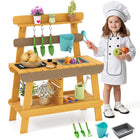 Costzon Mud Kitchen for Kids Outdoor Montessori Pretend Playset w/Removable Faucet