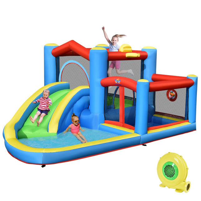 BOUNTECH Inflatable Water Slide, Bouncy House for Kids 5-12 Indoor Outdoor Party Family with Target Balls
