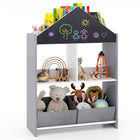 Costzon Kids Bookshelf, Wooden Dollhouse Bookcase with Blackboard, Whiteboard