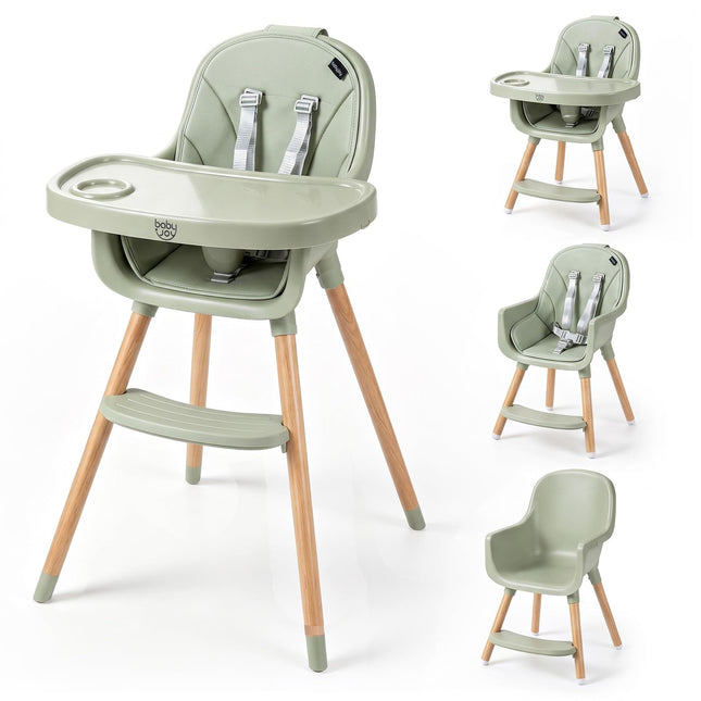 BABY JOY High Chair Convertible Wooden High Chairs for Babies and Toddlers