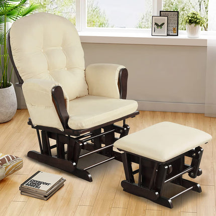 Glider and Ottoman Set with Storage Pocket