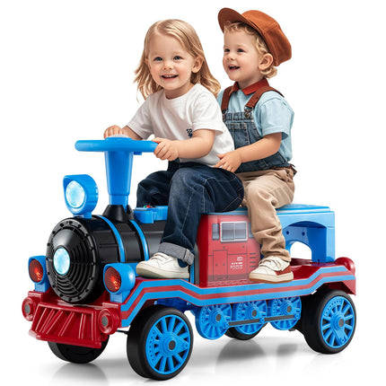 Costzon 12V 2-Seater Ride on Train with Train Whistle