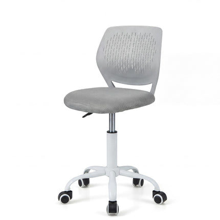 Costzon Armless Height Adjustable Kids Computer Chair Ergonomic Backrest & Stable 5-Point Wheels