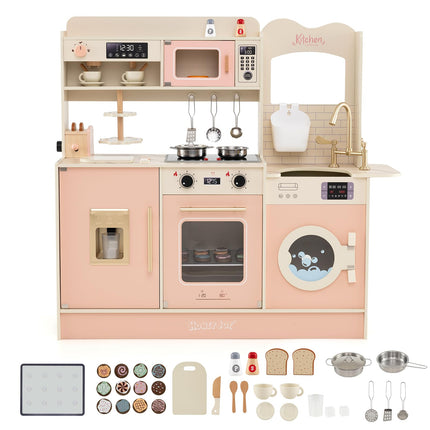 Costzon Kids Kitchen Playset Toddler Wooden Pretend Playset