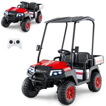Costzon 24V Kids Golf Cart, 4WD 2 Seater Ride on Car