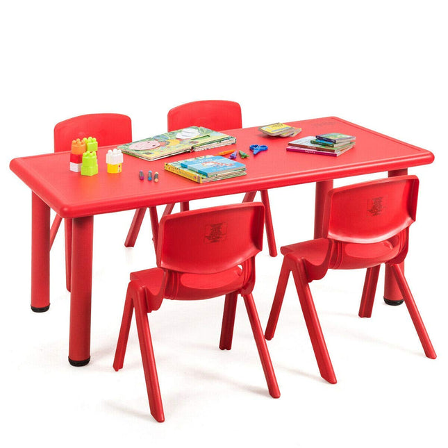 Costzon Kids Table and Chair Set, 4 Pcs Stackable Chairs