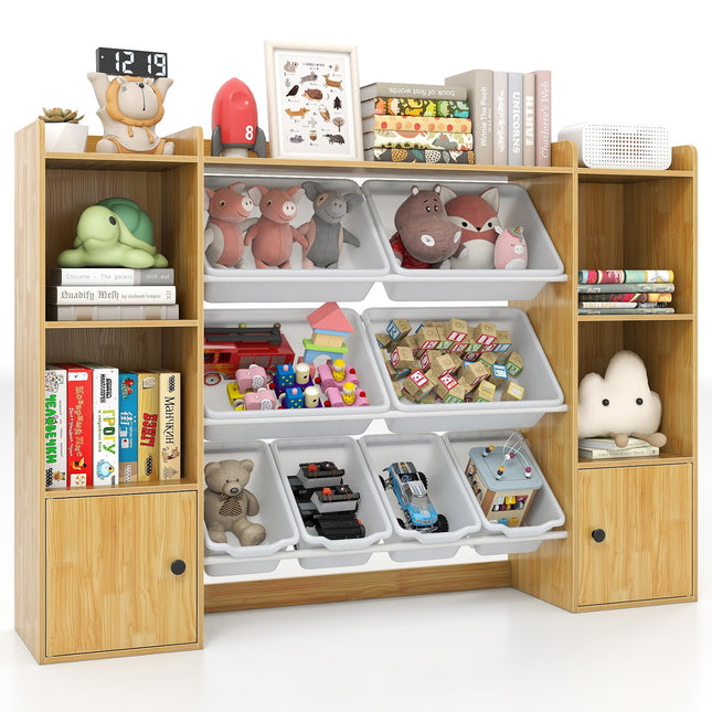 Costzon 56" Toy Storage Organizer Kids Bookshelf and Toy Storage