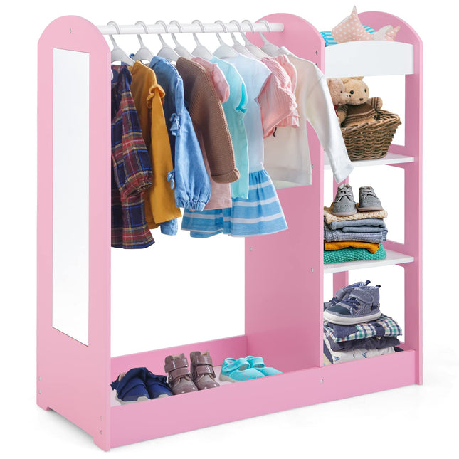 Kids Dress up Storage with Mirror - Costzon