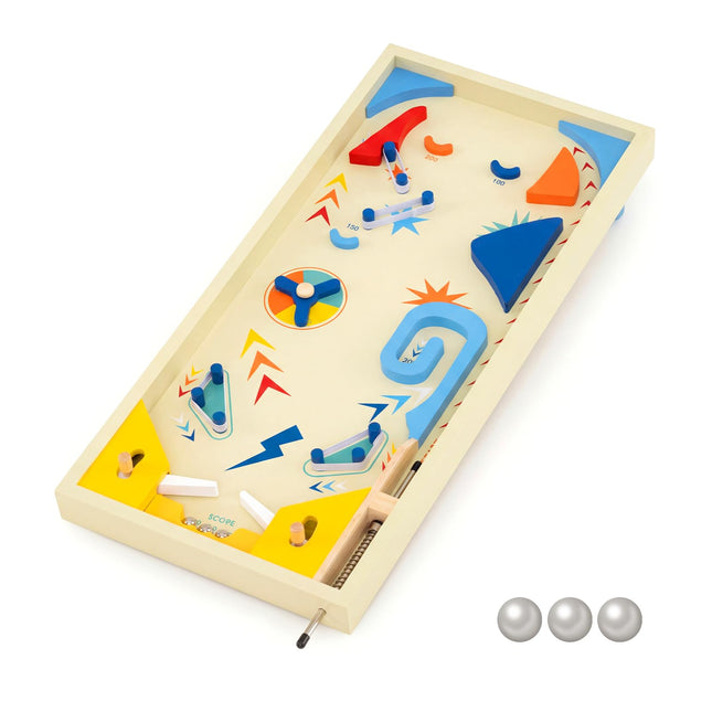 Costzon Wooden Pinball Machine Pinball for Hand-Eye Coordination
