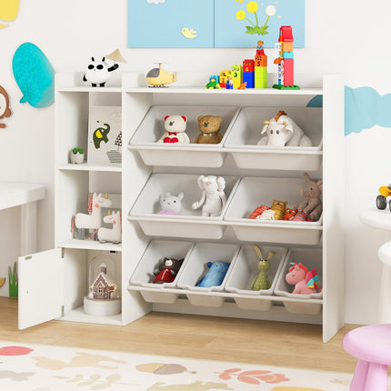 Costzon Kids Toy Storage and Bookshelf Wooden Bookcase（Large）