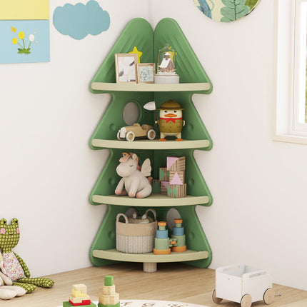 Costzon Christmas Tree Bookshelf for Kids Toddler Montessori Corner Bookcase