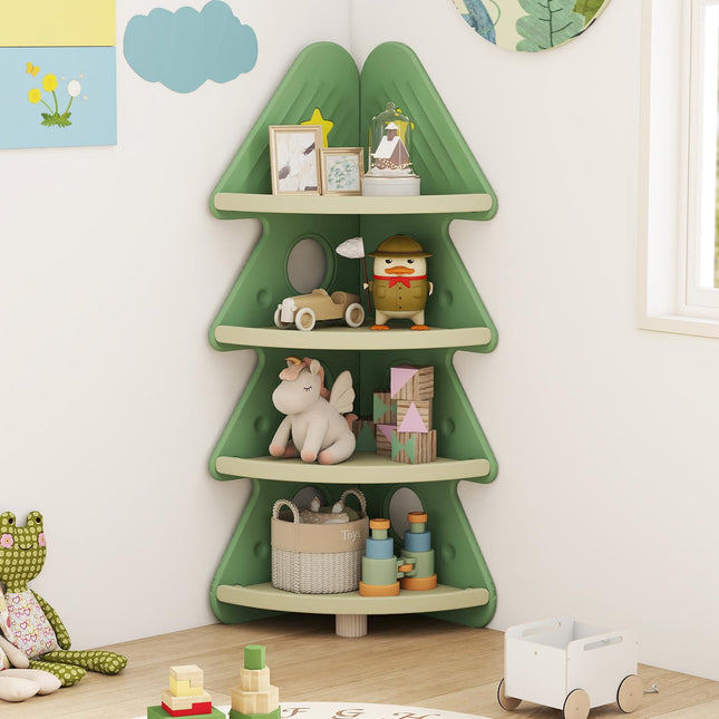 Costzon Christmas Tree Bookshelf for Kids Toddler Montessori Corner Bookcase