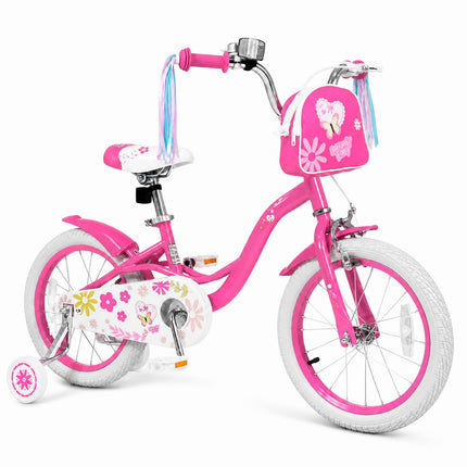 BABY JOY 12 14 16 18 Inch Girls Bike w/Streamers & Bag