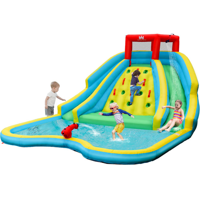 BOUNTECH Inflatable Water Slide, 15x12FT Mega Waterslide Park for Backyard Outdoor with Dual Long Slides