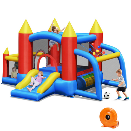 BOUNTECH Inflatable Bounce House, 6 in 1 Jump 'n Slide Bouncer w/ Large Jumping Area