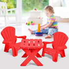 Costzon Kids Table and Chair Set Outdoor Toddler Activity Table and Adirondack Chairs for Picnic