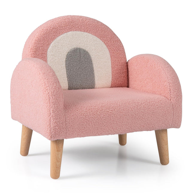 Costzon Kids Sofa | Children Pink Armchair with Solid Wood Frames