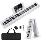 Costzon 88-Key Foldable Digital Piano Keyboard, Full Size Semi-Weighted Keyboard, Portable Electric Piano