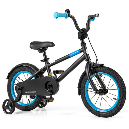 BABY JOY Colorful Macarons Kids Bike, 14 Inch Sporty Children's Bicycle with Training Wheels