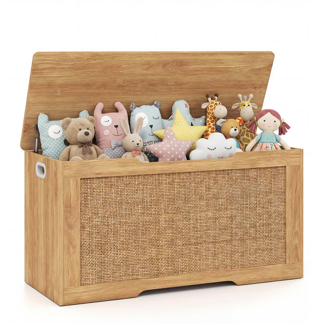 Costzon Kids Storage Bench 40” Rattan Toy Box