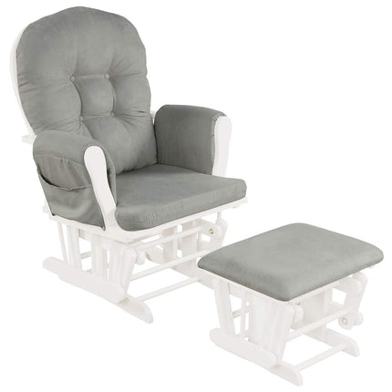 Glider and Ottoman Set with Storage Pocket
