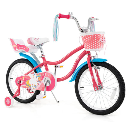 BABY JOY Kids Bike,  95% Pre-Assembled Girls Bike for 3-8 Years Old