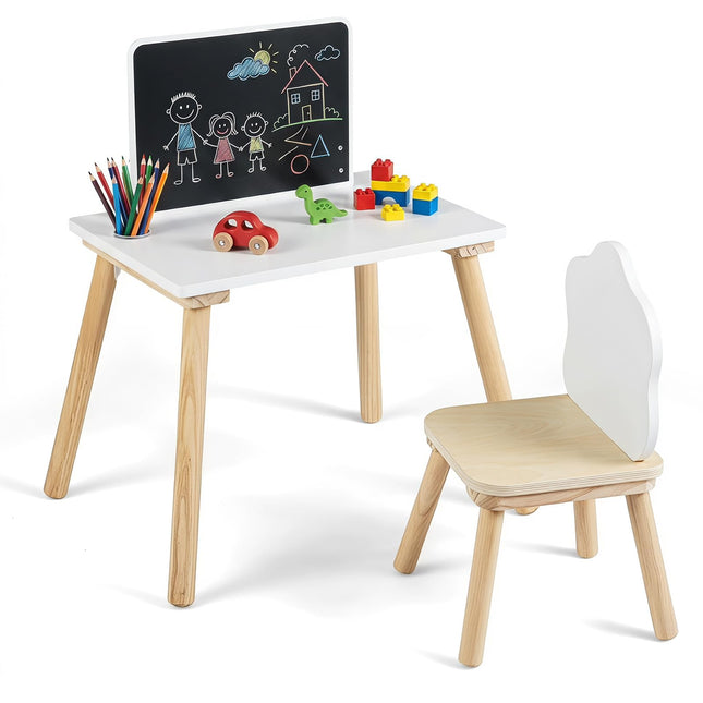Costzon Weaning Table and Chair Set with Chalkboard | Multi Activity Desk for Toddlers
