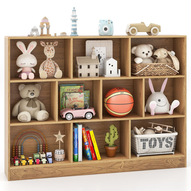 Costzon Montessori Shelf, 10-Section Toy Storage Organizer for Books Toys