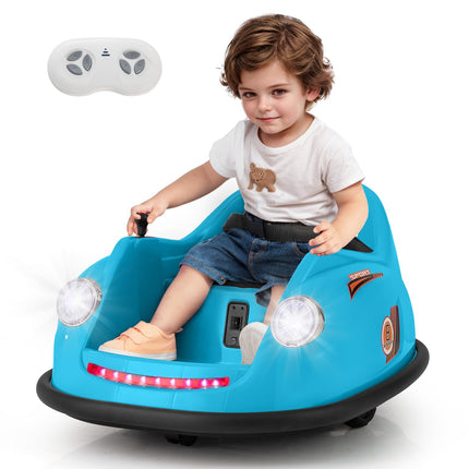 Costzon Bumper Car for Toddler, 12V Electric Kids Ride on Bumper Car with Remote Control, Battery Powered Baby Bumping Toy Gift