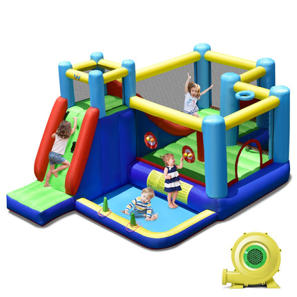 8 in 1 Kids Giant Bounce House with 735W Blower