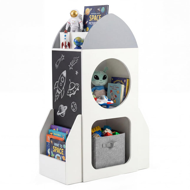 Costzon Rocket Kids Bookshelf Toddler Toy Storage Organizer