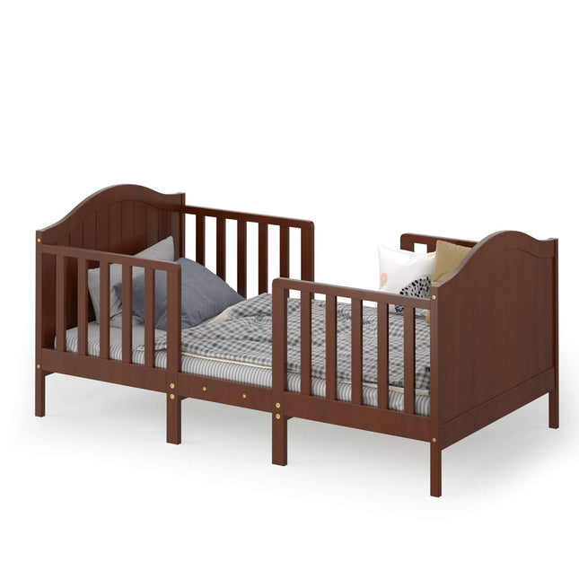 Costzon 2 in 1 Convertible Toddler Bed, Classic Wood Kids Bed, Children Bed Frame Convert to Two Chairs/Sofa/Cribs