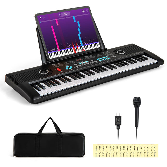 Costzon 61 Key Keyboard Piano, Electric Digital Piano Keyboard with Microphone