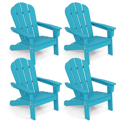 Costzon Kids Adirondack Chair Set of 1/2/4, All-Weather HDPE Patio Chair with Armrests