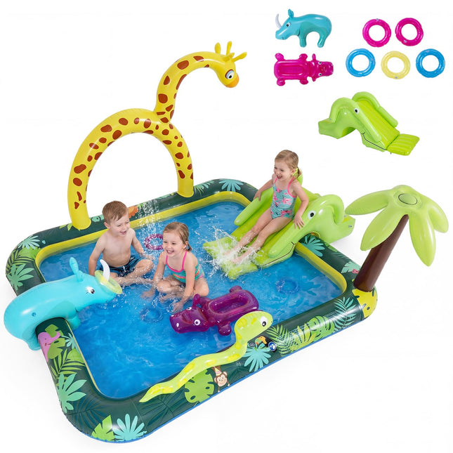 Costzon Jungle Animal Inflatable Kiddie Pool (82'' x 70'' x 54.5'')