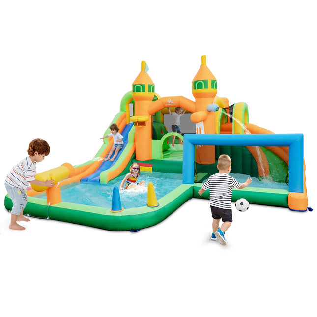 BOUNTECH Inflatable Water Slide Park, 9 in 1 Mega Waterslide Bounce House for Outdoor w/Dual Slides