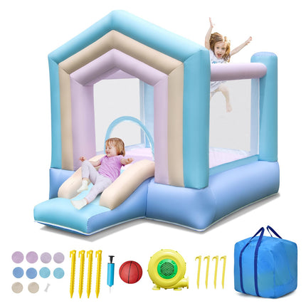 Costzon Inflatable Bounce House, Dream Cotton Bouncy House for Kids 5-12 Indoor Outdoor Family with Large Jumping Area