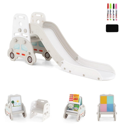 5 in 1 Convertible Toddler Slide Set Easel for Kids